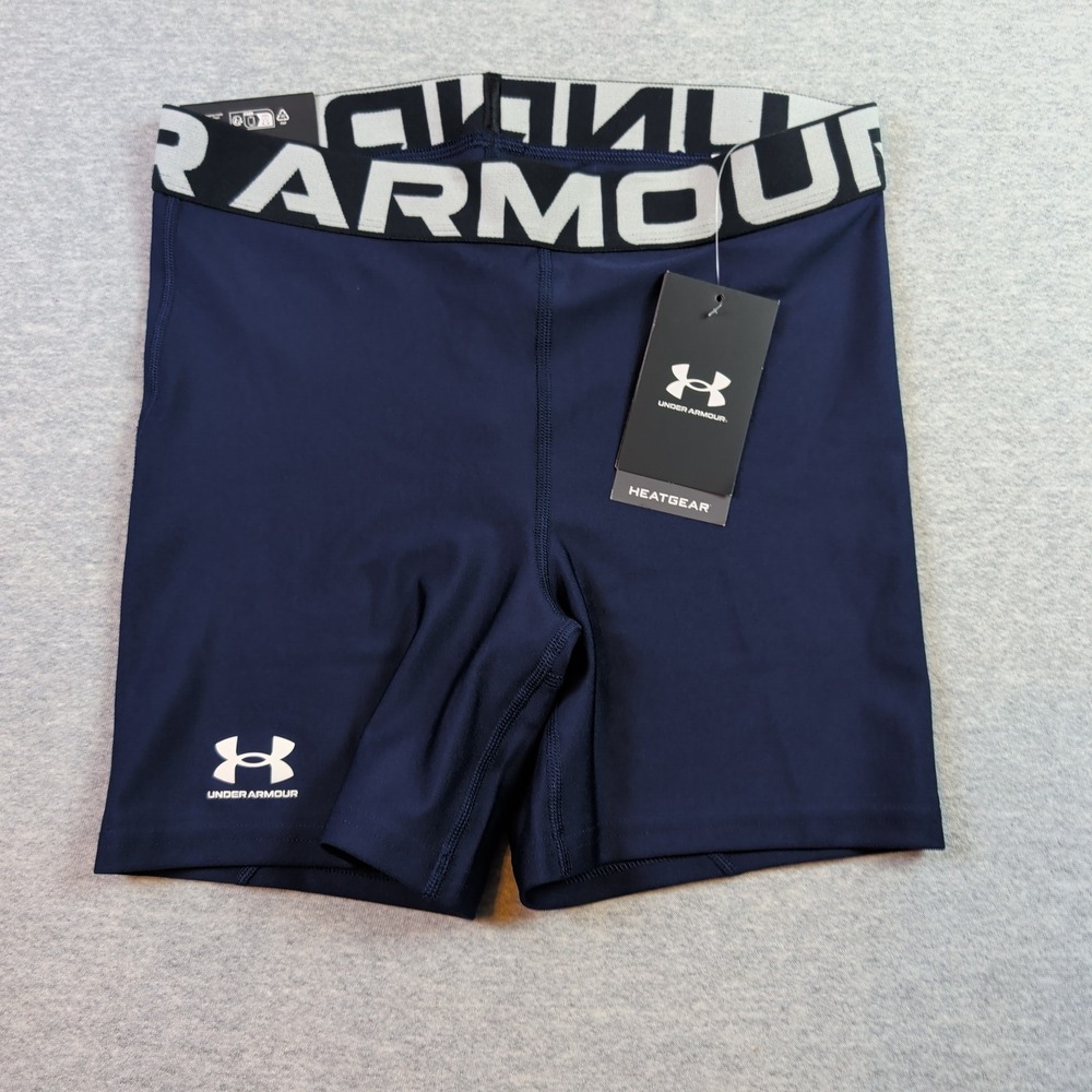 Under Armour HeatGear Authentics Middy Compression Shorts Navy Blue  Small